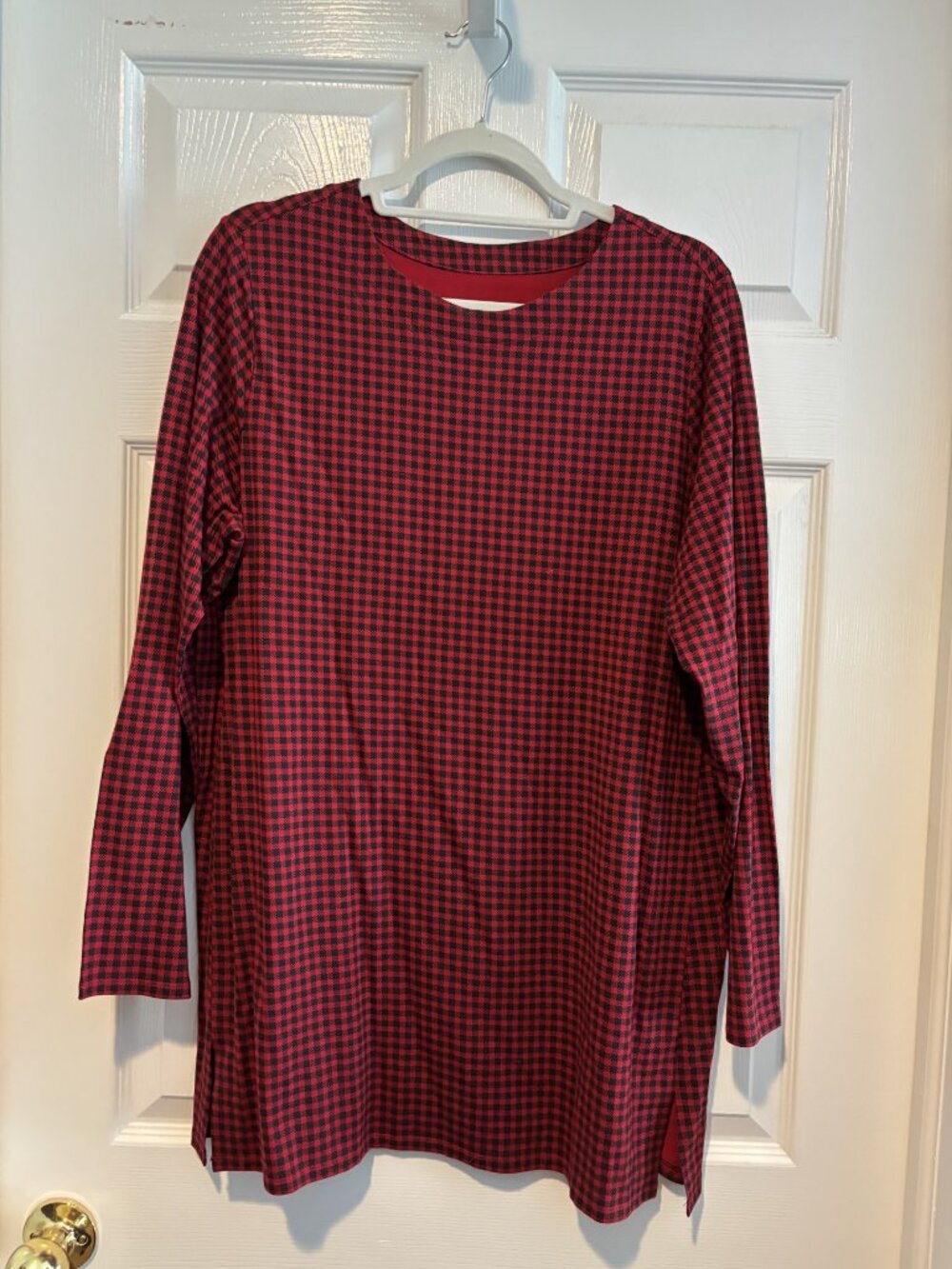 J.Jill Red/Black Houndstooth Tunic